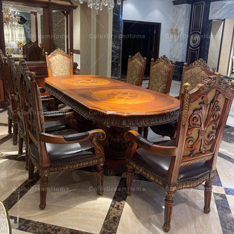 custom.American Classic Furniture Extendable Wooden Dining Table With 8 Chair Space Saving Home Antique Dining Room Sets