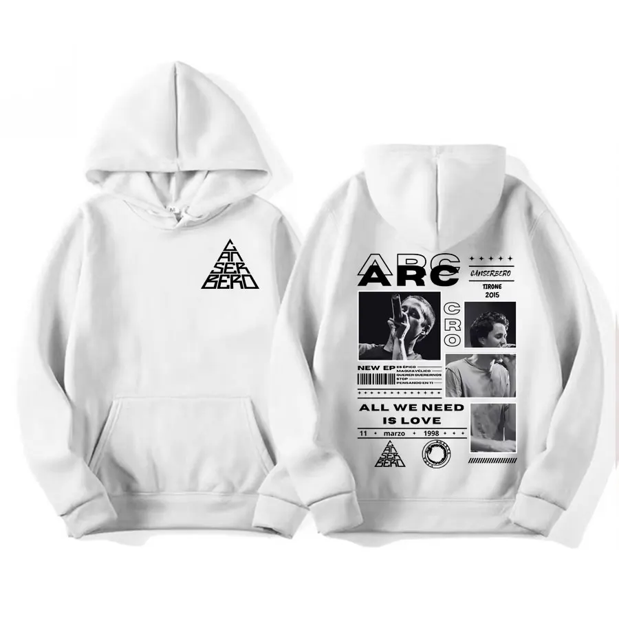 Singer Cancerbero Graphic Sweatshirts Music Album Allwe Need Is Love Print Hoody Man Women Harajuku Hip Hop Oversized Men Hoodie