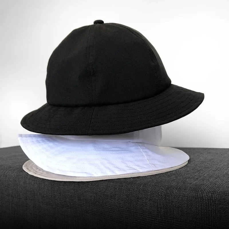 unisex-functional-bucket-hat-waterproof-fabric-black-dome-small-round-basin-hat-outdoor-water-resistant-cap-for-spring-summer