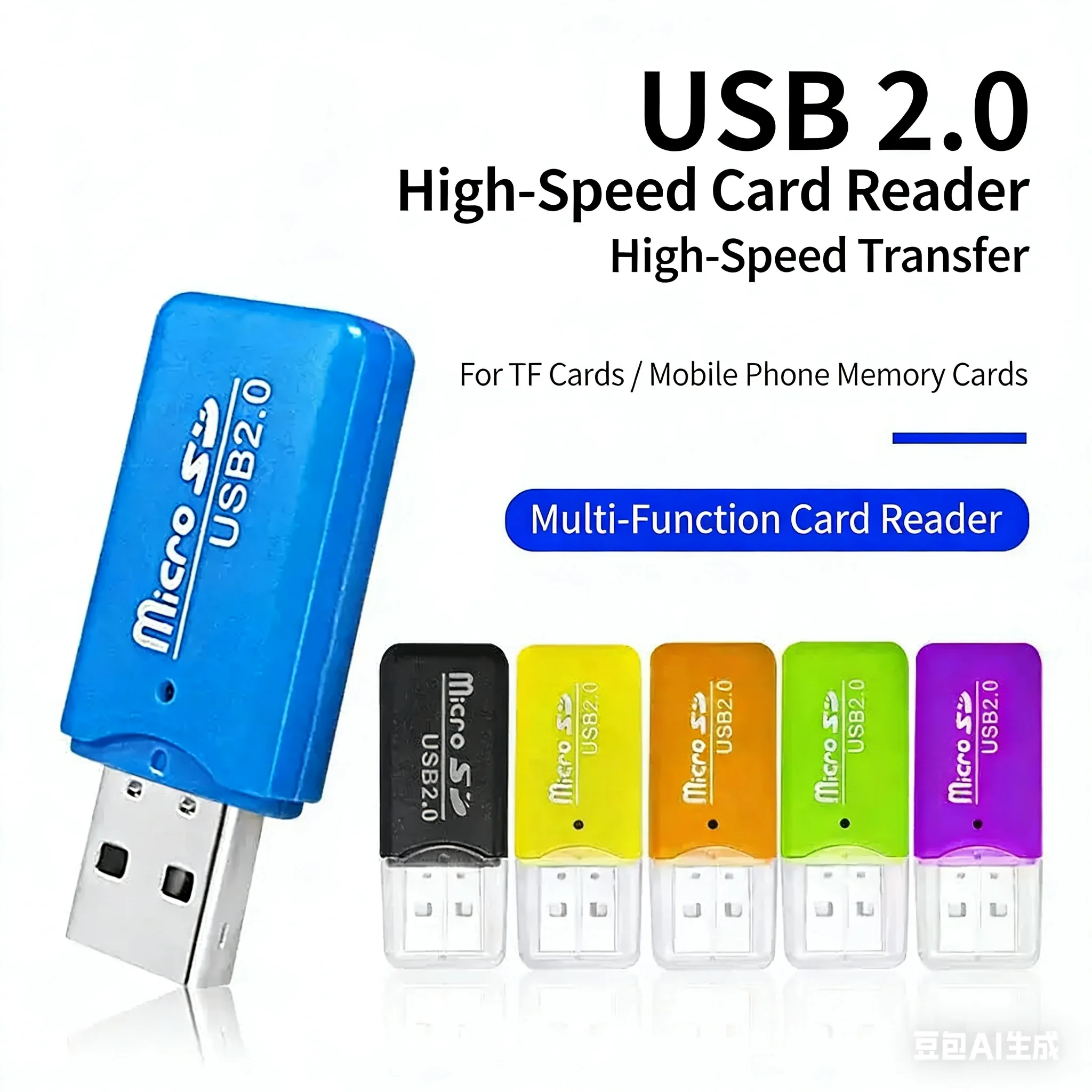 

Алюминиевый мини-адаптер для чтения карт памяти USB 2.0 для TF micro SD, для ПК, компьютера, ноутбука