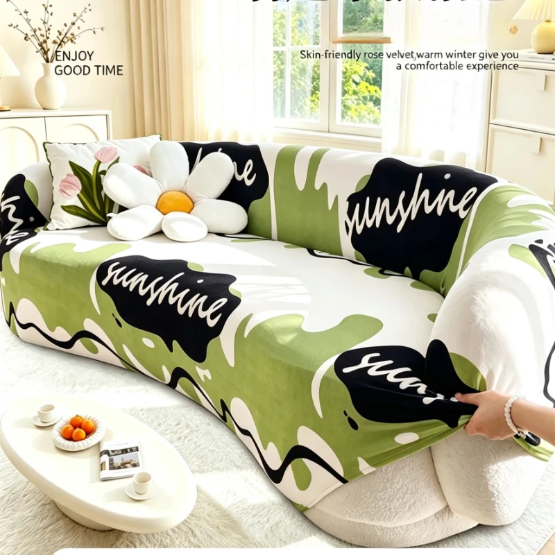 Elastic All-inclusive Sofa Cover for Irregular Curved Sofa Universal Stretch Sofa Cover Anti-scratch Pet Proof Couch Protector