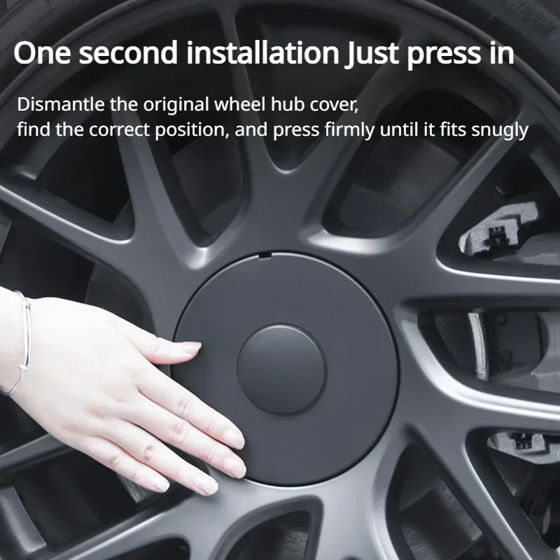 Hub Center Cover 4pcs For Tesla Model 3 2024 ABS Wheel Center Caps Protection Cover Rustproof Hubcaps Modification Accessories