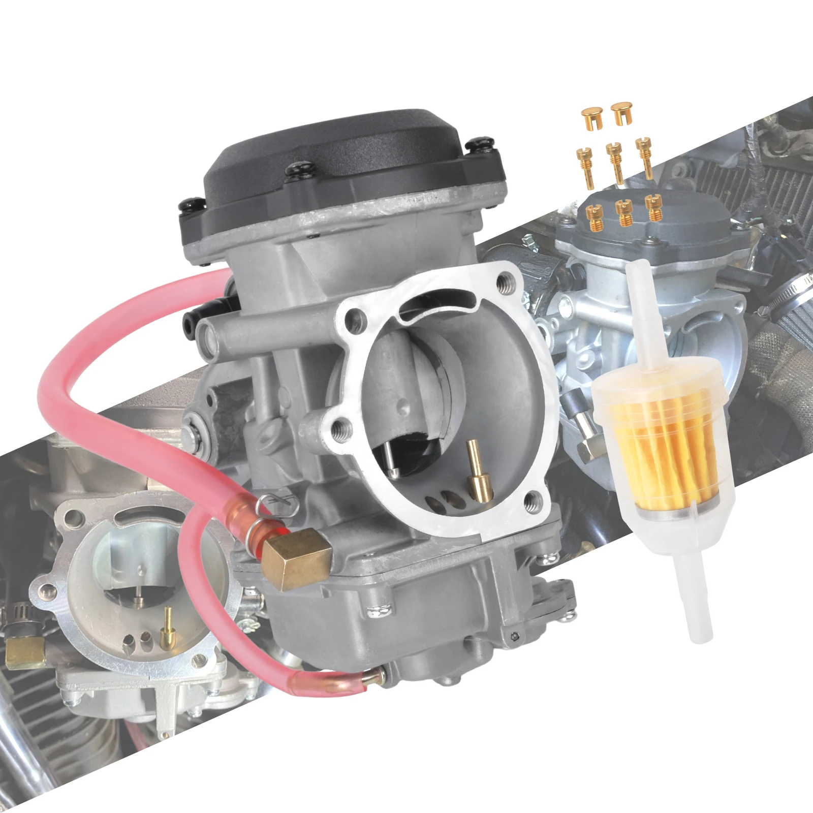 Motorcycle CV40 Carburetor Carb with Extra Main Jets Slow Jets For Harley Softail 1988-2017 Touring CV40 Road King Super Glide