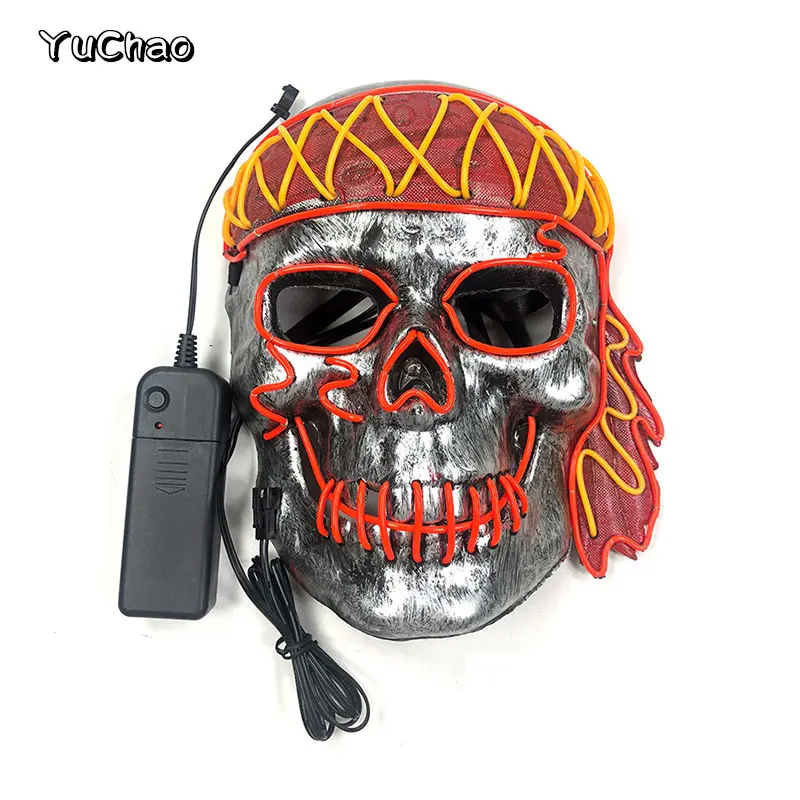 Masque de Priate des caraïbes scintillant pour Halloween, masque facial effrayant pour adultes et enfants, Mascara Cosplay, fournitures de costumes d'halloween