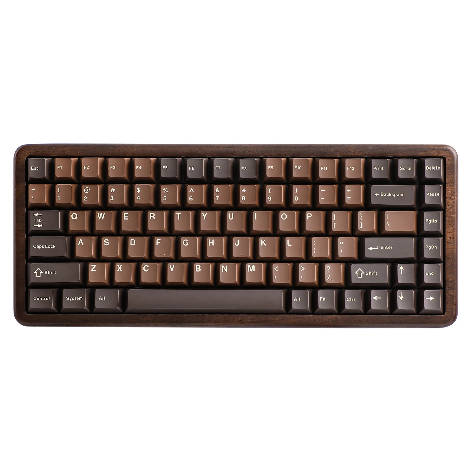 

YUNZII WOOD84 Wireless Mechanical Keyboard, 75% Walnut RGB Backlit Wooden Keyboard, Tray Mount Hot-swap PBT Keycaps for Mac/Win