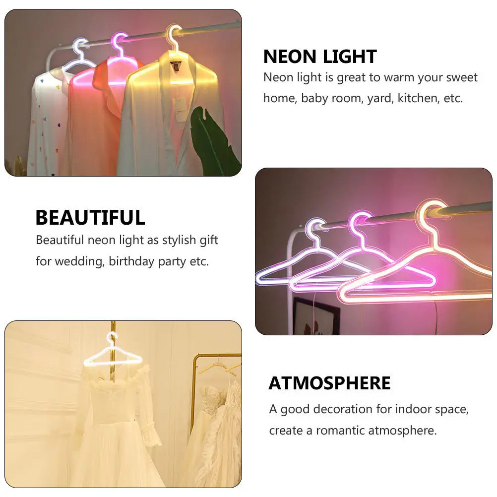 

Светодиодная неоновая подсветка в форме вешалки для одежды, декоративное освещение для дома, свадьбы, вечеринки, украшения комнаты, креативное, красочное