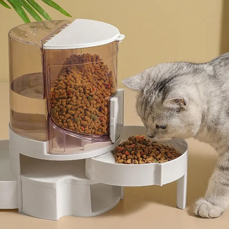 Automatic Waterer For Cats 2 In 1 Automatic Pet Waterer Bowl Wet And Dry Steps Double Storage One Piece1 Cat Bowl Dog Bowl