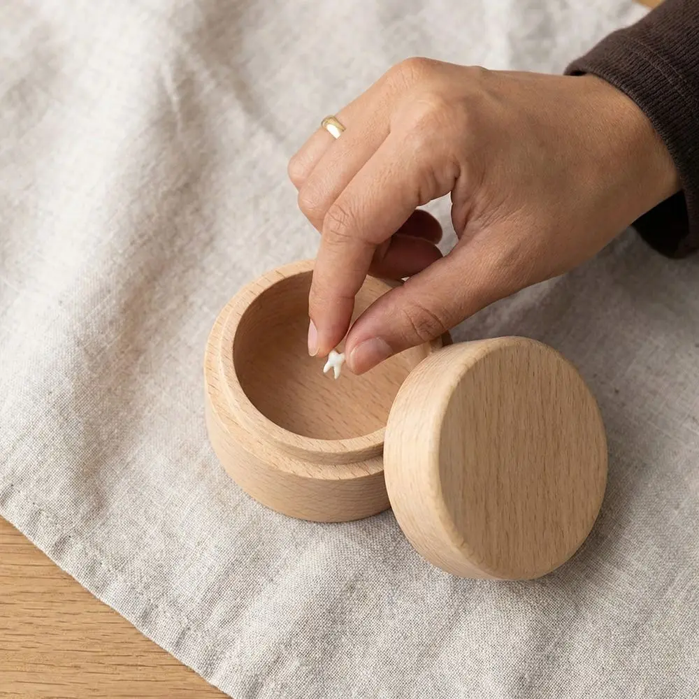 

5cm Round Jewelry Box Collection Earrings Holder Primary Teeth Storage Necklace Organize Wood Storage Box for Necklace Ring