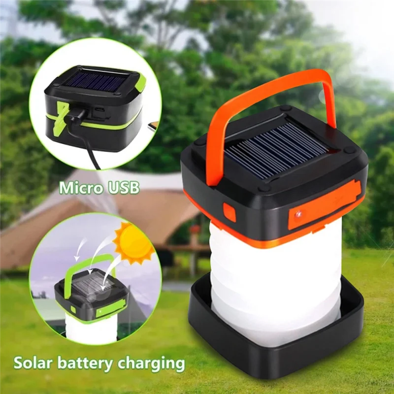 

A95I-Camping Light Solar Rechargable Foldable Portable Lantern