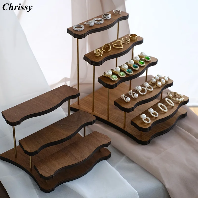 Retro Mini Round Earrings Brand Market Stall Jewelry Display Stand Jewelry Collection Display Photo Props