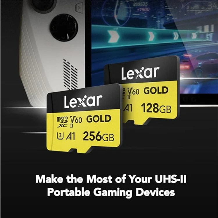 Lexar Professional GOLD microSD TF Memory Card 128GB 256GB UHS‑II V60 U3 A1 280MB/s 4K UHD For Drone Action Camera Game Device