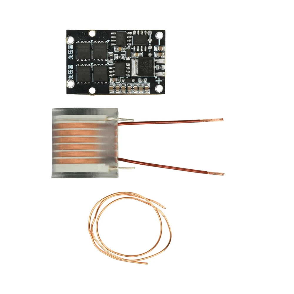 Industrial 70W High Voltage Ignition Module DC6-15V to AC 10kV-25kV Transformer Lighter Auto-Sweep Frequency Overheat Protection