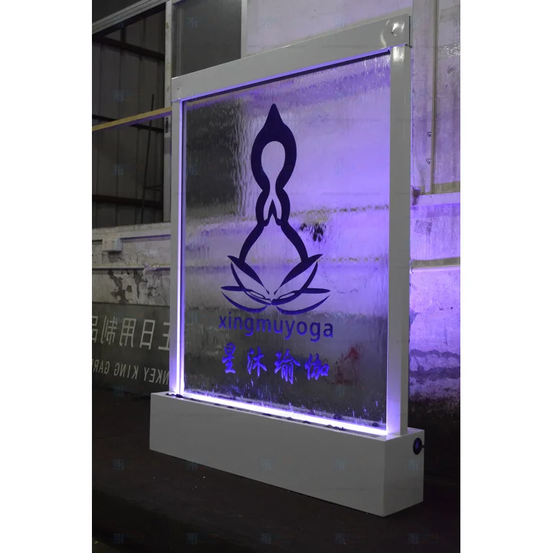 custom.Customized Indoor Glass Waterfall Fountain with Company Yoga Studios or Indoor Gardens
