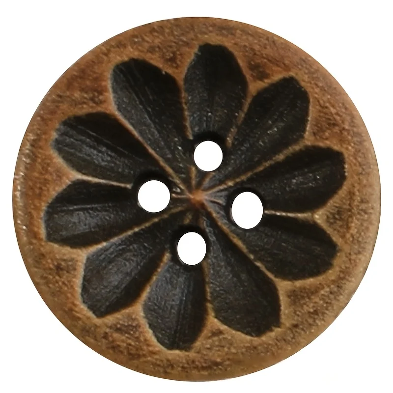 20 قطعة من الأزرار الخشبية البنية الداكنة المستوحاة من الطراز القديم مقاس 18 مم - مثالية للقميص الصناعي والسترة والحرف السترة #3