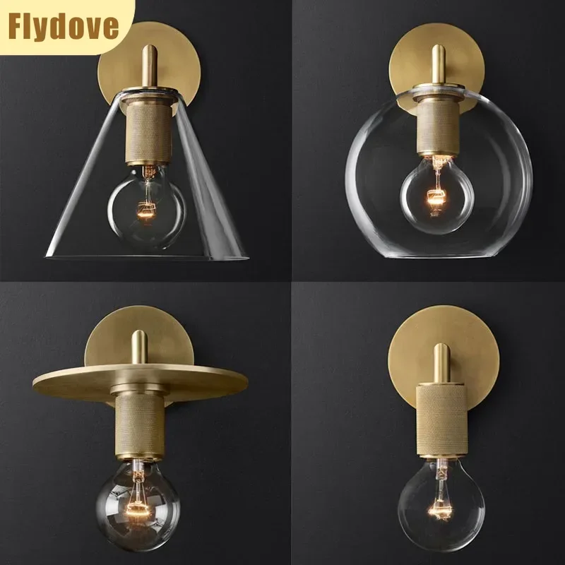 

Modern LED All Copper Wall Lamp Creative Restaurant Living Room Bedside TV Background Wall Lighting Decorative Lighting Fixtures