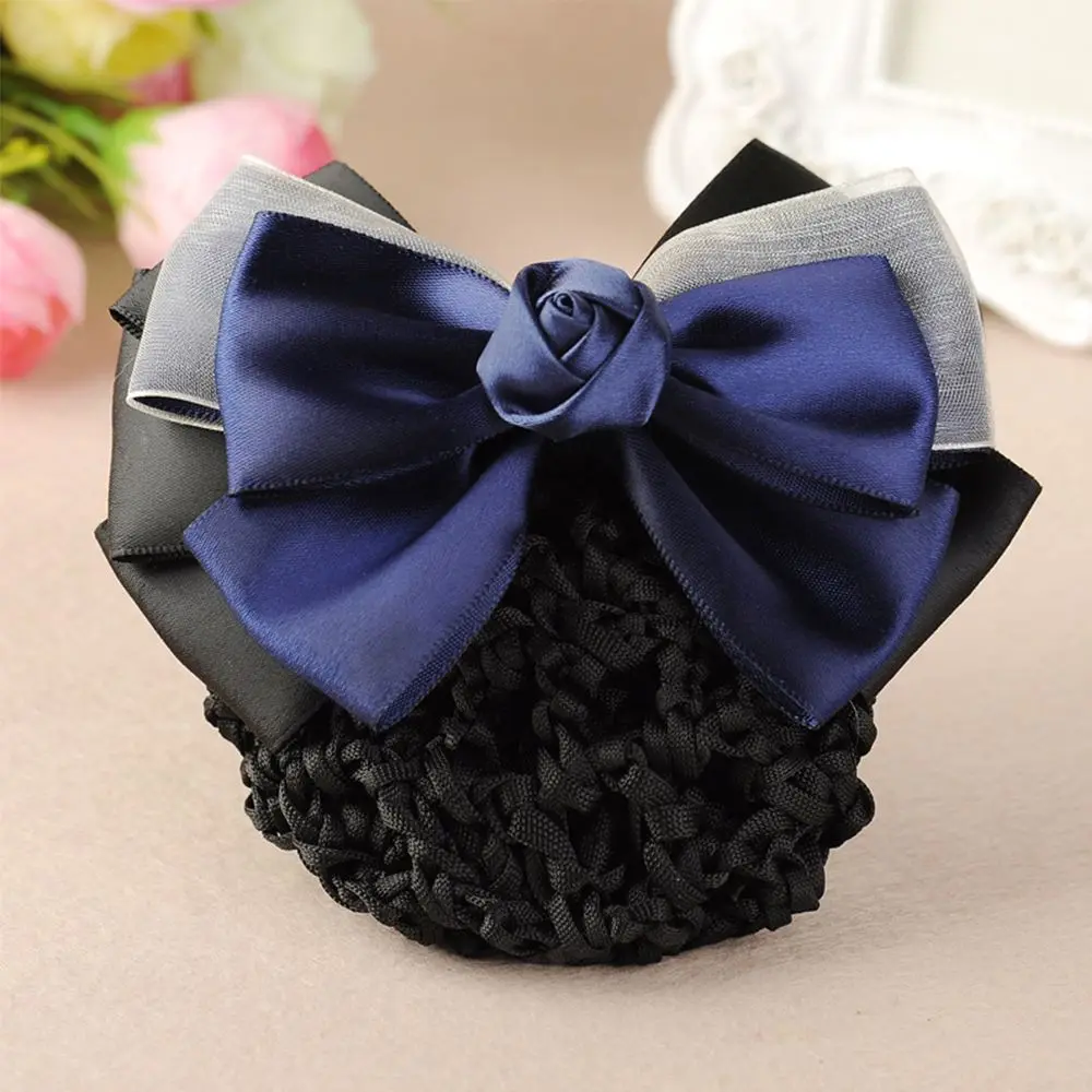 Flight Attendant Fashion Bownot Professional Barrette Ladies Hairgrips Hair Clip Bow Hair Net Snood