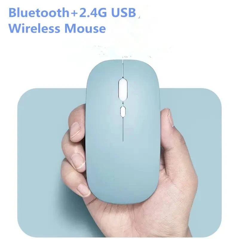 Macaron Office Rechargeable Wireless Bluetooth Mouse 2.4G USB Mice for Android Windows Tablet Laptop Notebook PC for IPAD Mobile