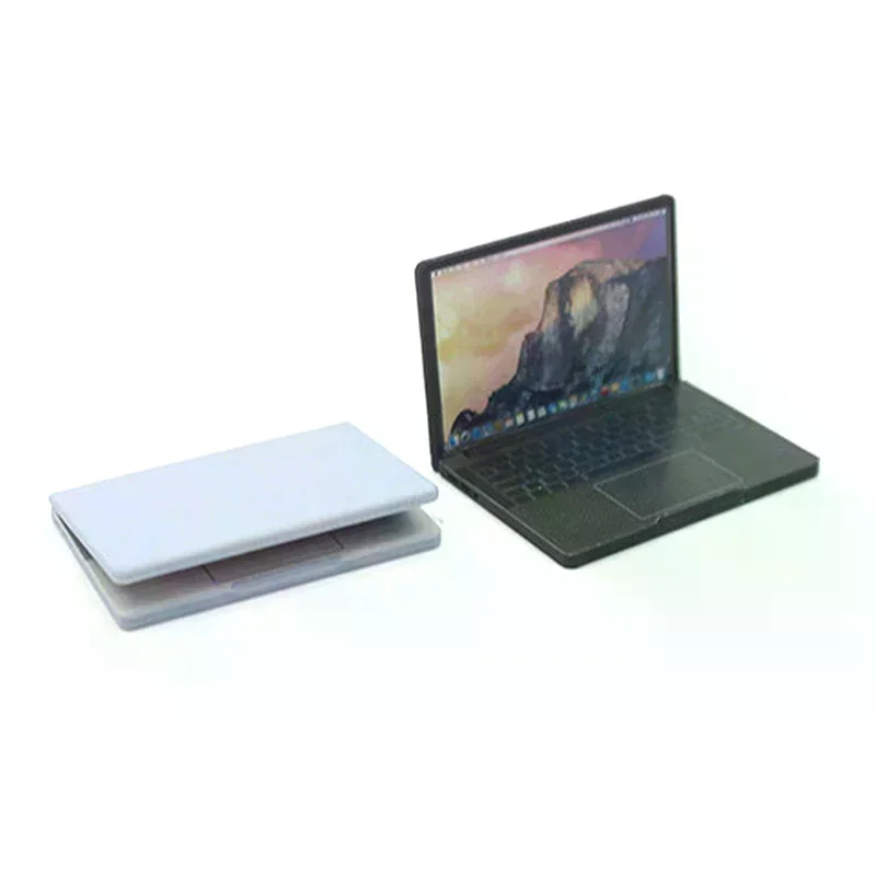 Cute Simulation 1:12 Mini Laptop Computer Dollhouse Miniature Alloy Crafts Dollhouse Decoration For Doll House DIY Accessories