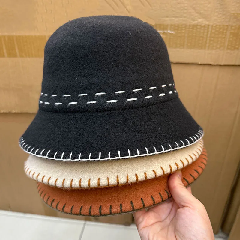 

Французская элегантная нежная шерстяная панама с полями, женская осенне-зимняя кепка хорошего качества, уникальный подарок, сбор