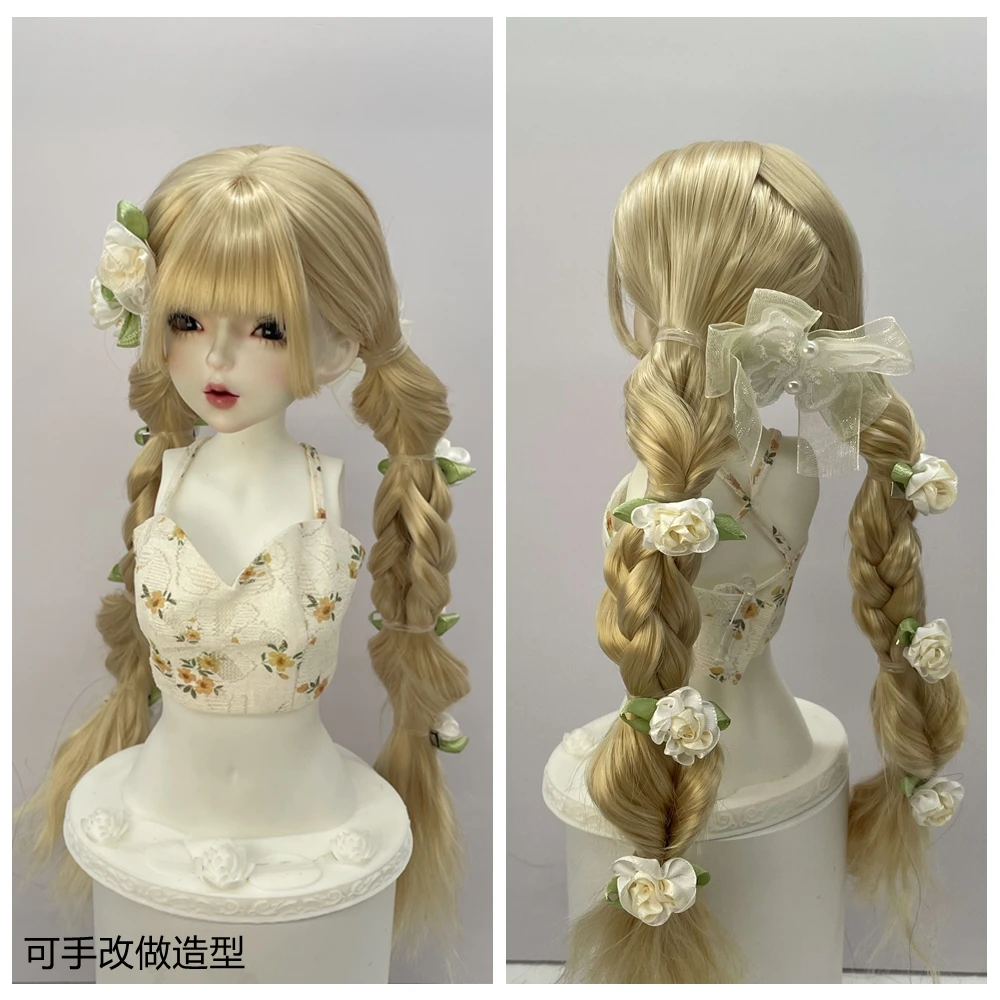 (Customized) Doll's Wig for 1/3 1/4 1/6 Bjd Doll Soft Silk Long Curls Hair with Bangs Toy Dress Up Gift Doll Accessories,no Doll