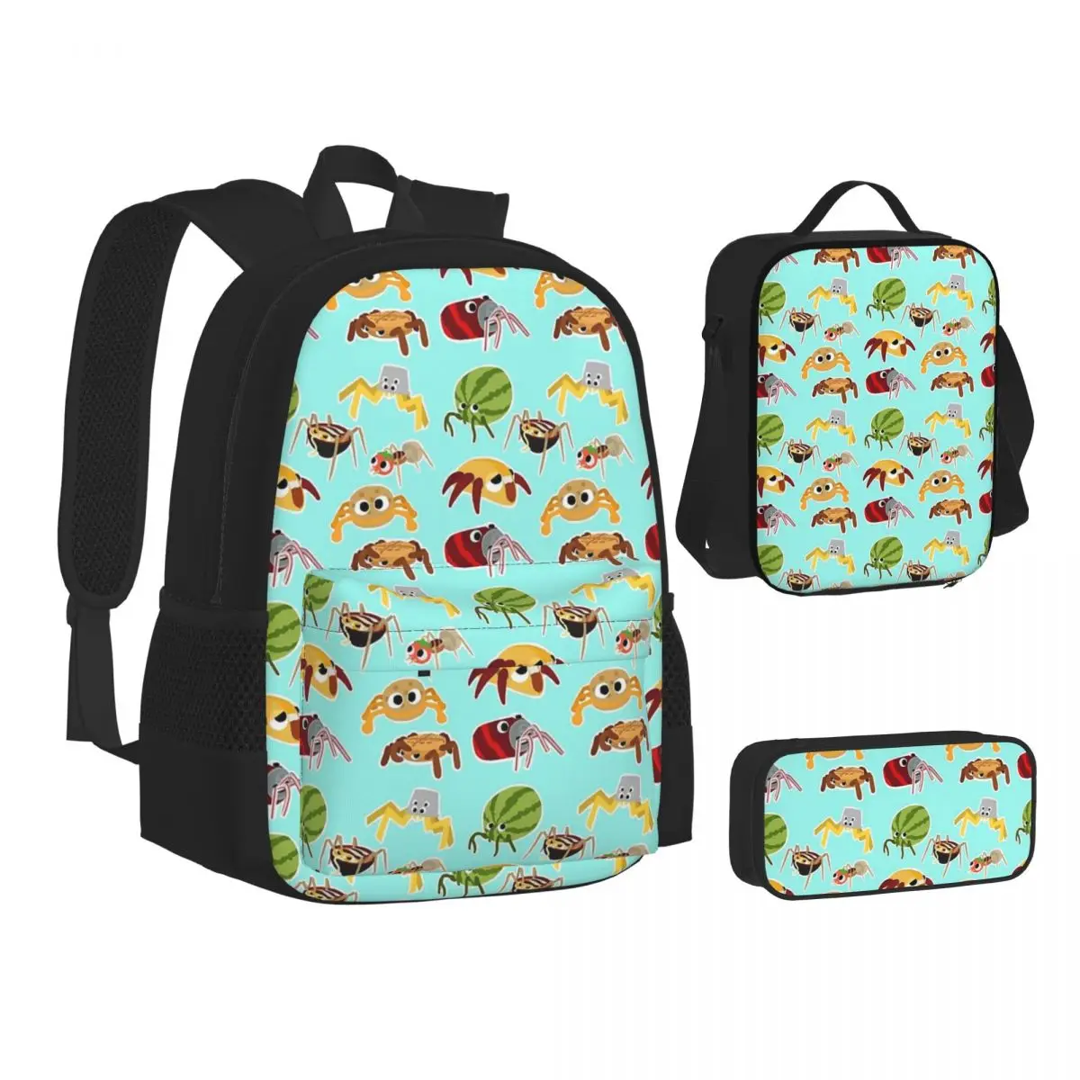 Bugsnax Bug Pack Fan Art Kinda Bug Backpacks  Bookbag Children School Bags Kids Rucksack Lunch Bag Pen Bag Three-Piece Set