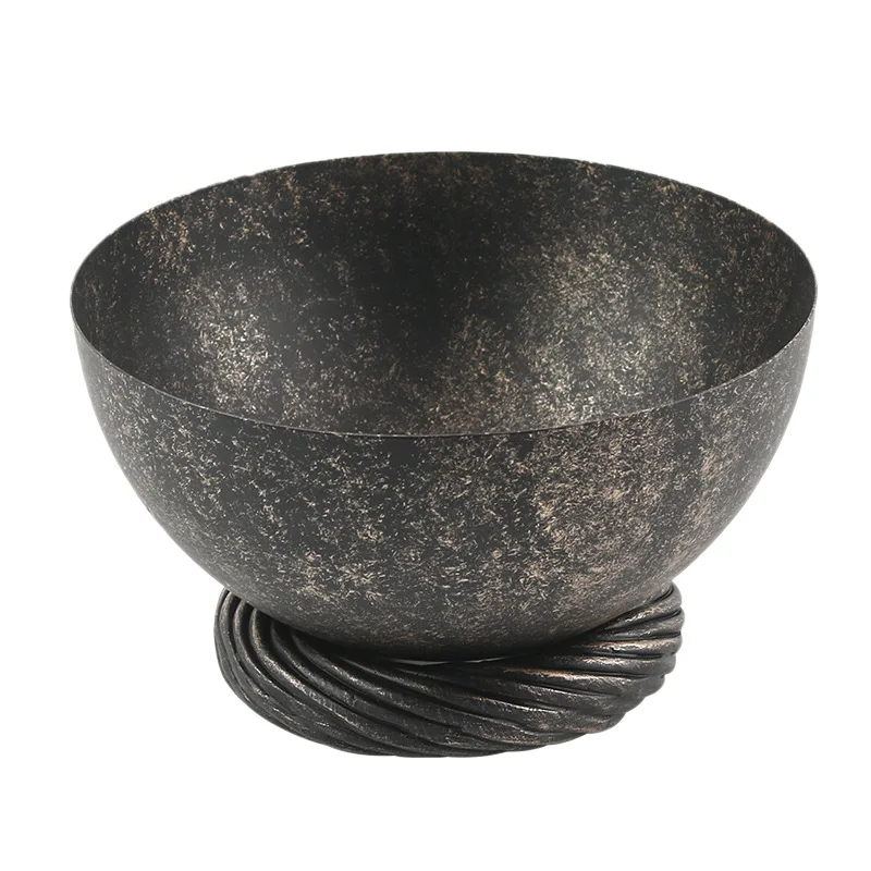 American mottled metal fruit plate ornament retro old art decoration model room tea room B & B fruit pocket fruit bowl