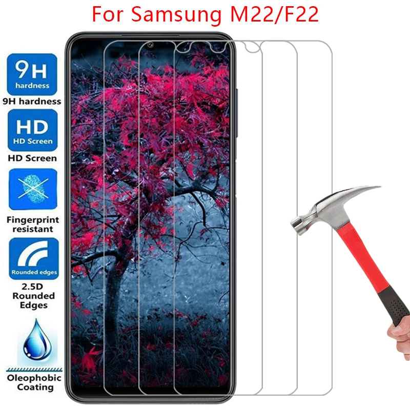 screen protector for samsung galaxy m22 f22 protective tempered glass on samsungm22 galaxym22 m f 22 22m 22f film samsumg galxy