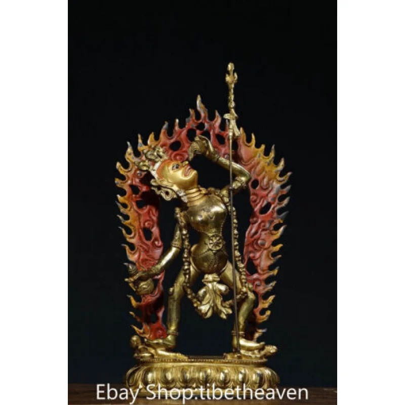 

12.4" Old Tibetan Copper Gold Buddhism Vajrayogini Vajravarahi Buddha Statue