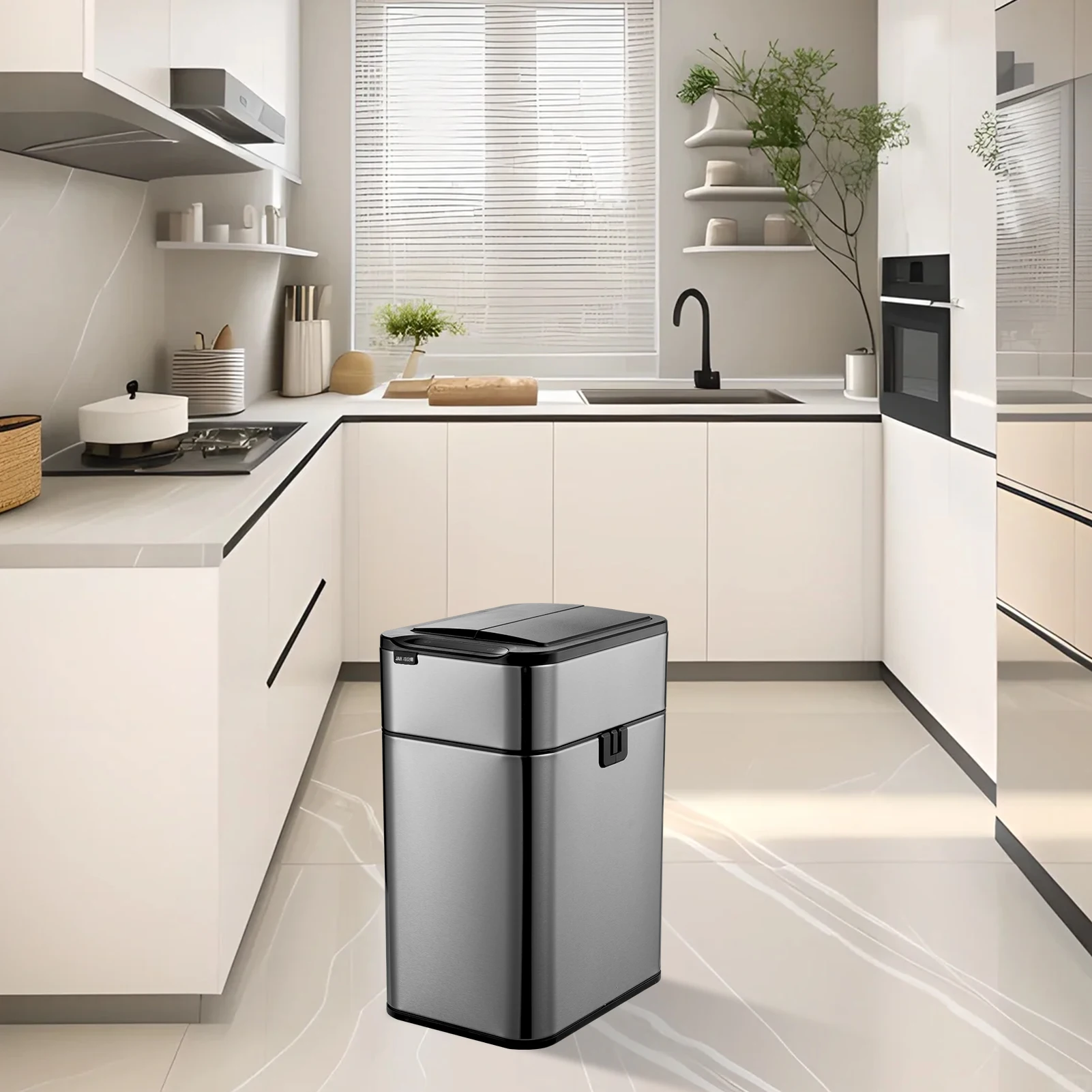 

15L Automatic Kitchen Trash Can, Electric Touchless Garbage Cans, Kitchen Sensor 15L Smart Trash Bin, Black