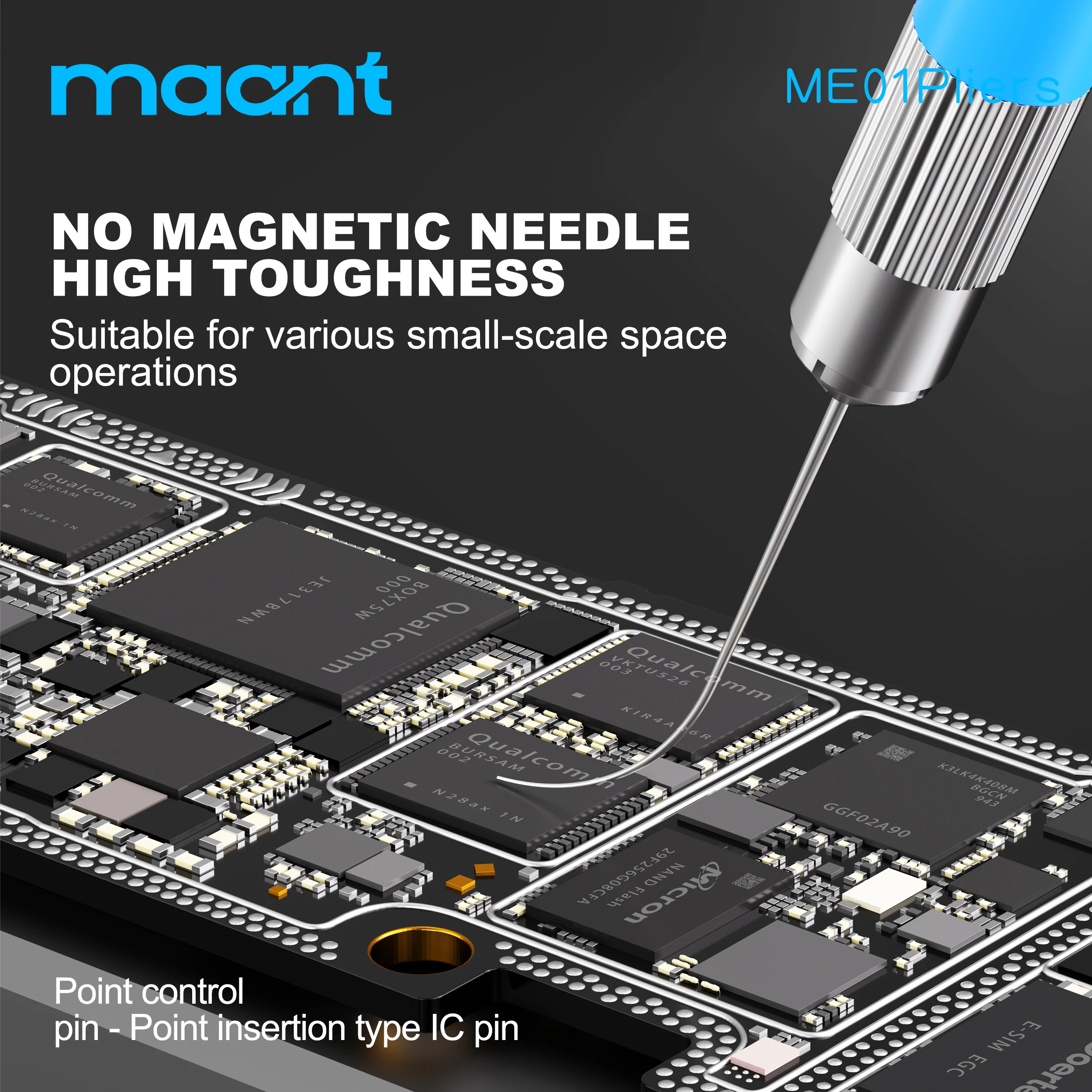 MaAnt ME01 Non-Magnetic Prying Needle, Precision IC Prying, Suitable for Mobile Phone Motherboard CPU Chip and PCB Repair Tools
