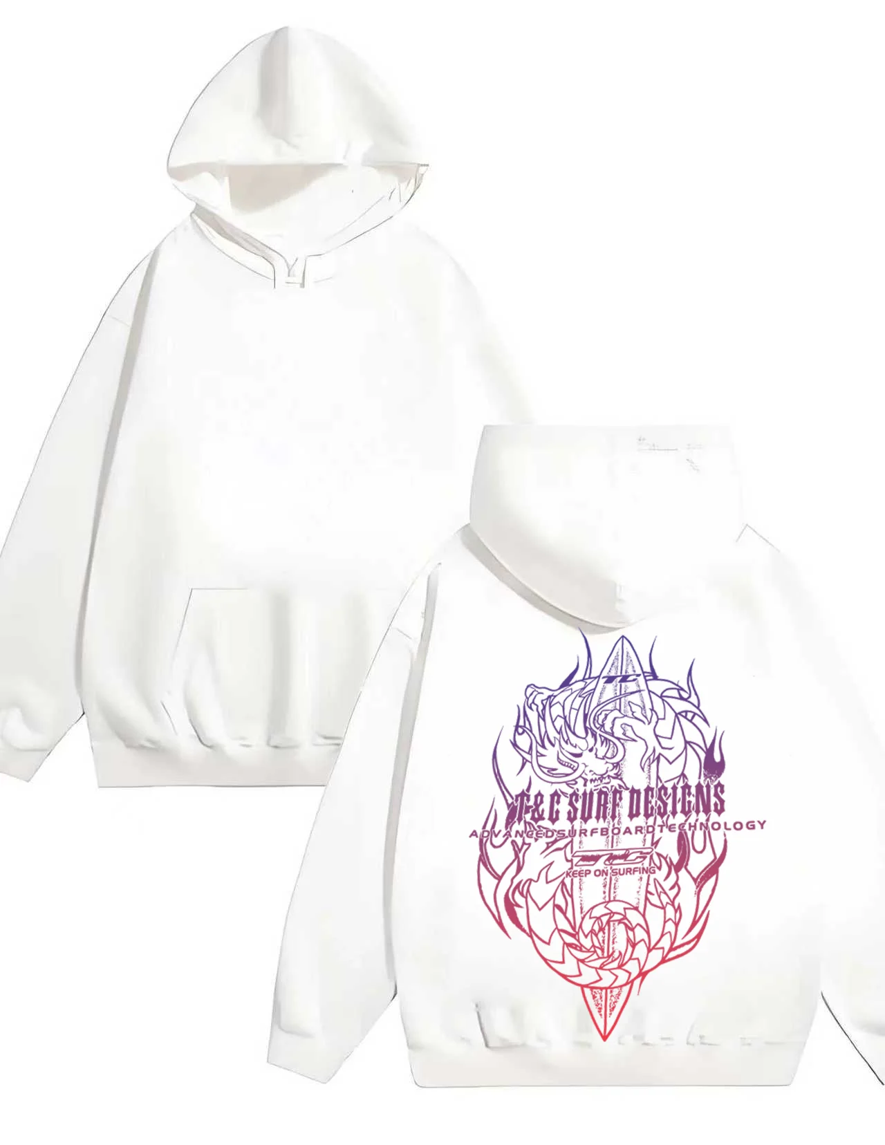 2025 new men's and women's fashion loose and personalized 330G heavy duty hooded sweatshirt with dark dragon pattern print