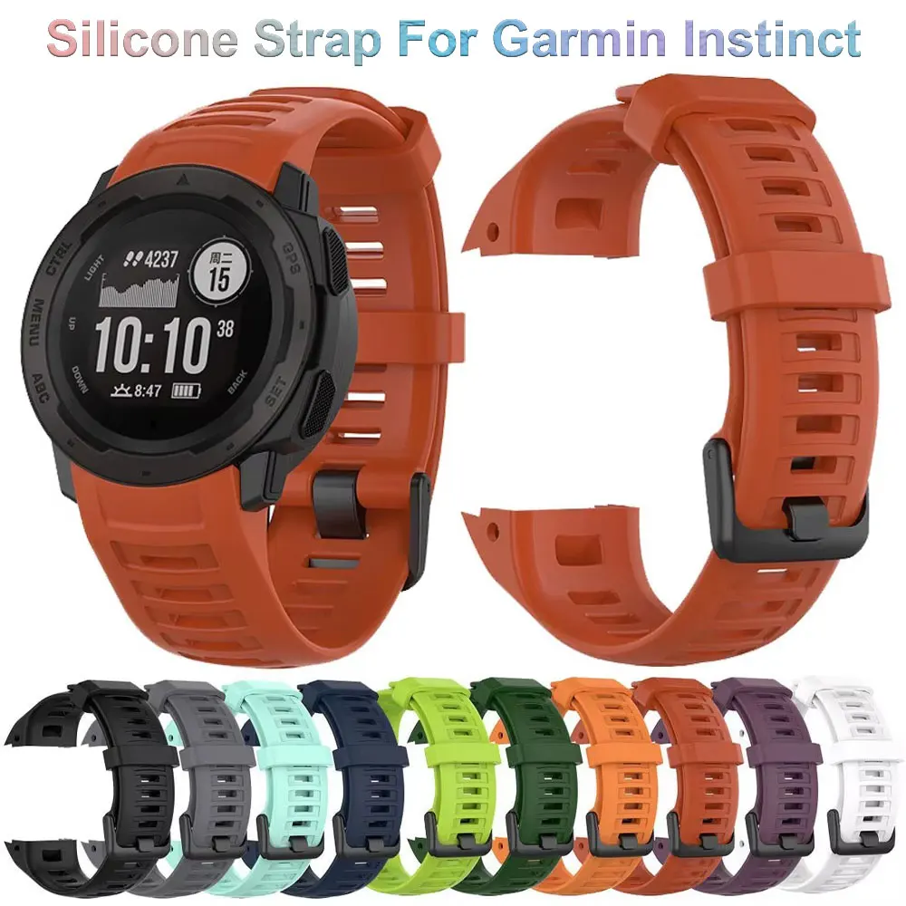 Bracelet de montre pour Garmin Instinct, bracelet de remplacement en silicone souple pour montre intelligente, bracelet de poignet respirant, sport