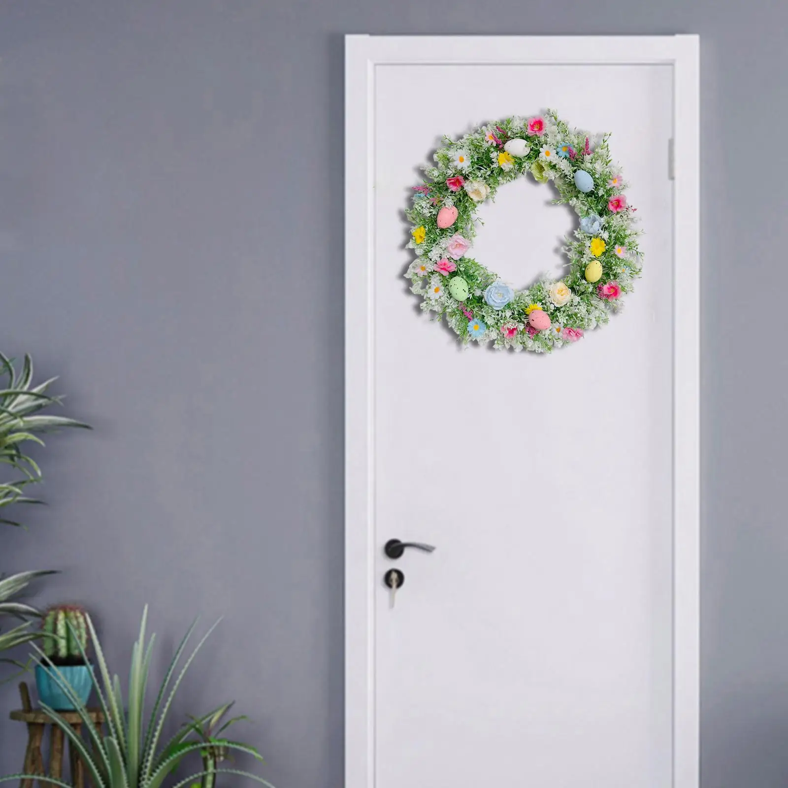 بيضة عيد الفصح زهرة إكليل زهرة اصطناعية إكليل الزخرفية إكليل الربيع باب إكليل للمنزل خارج الاحتفال زخرفة #6