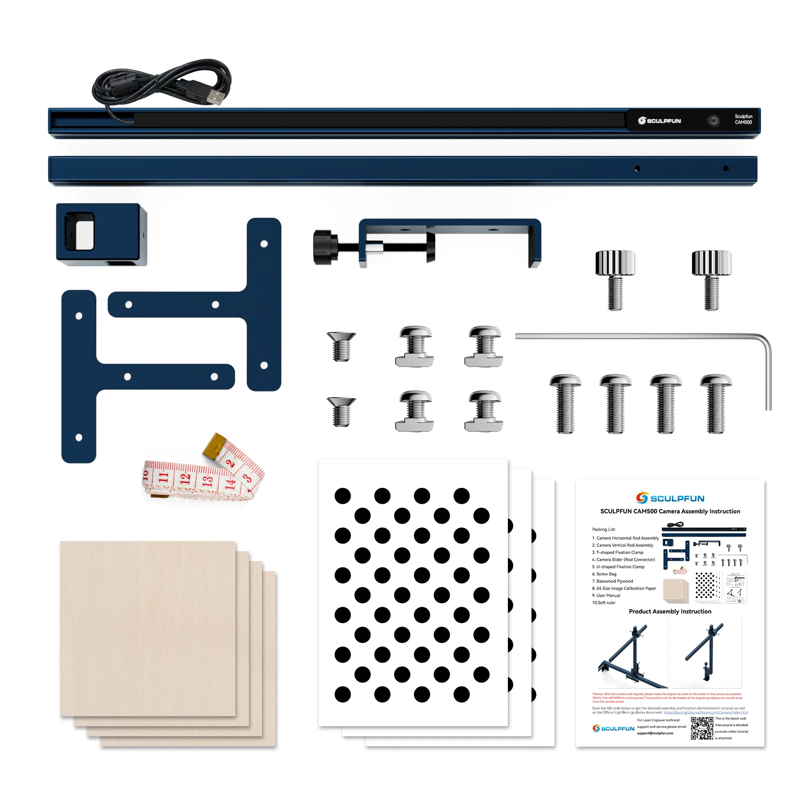 Telecamera per incisione laser SCULPFUN CAM500 con pixel 120 da 5 MP °   obiettivo grandangolare e macchina per incisione Ultra S6/S6 pro/S9/S10/S30 Ultra