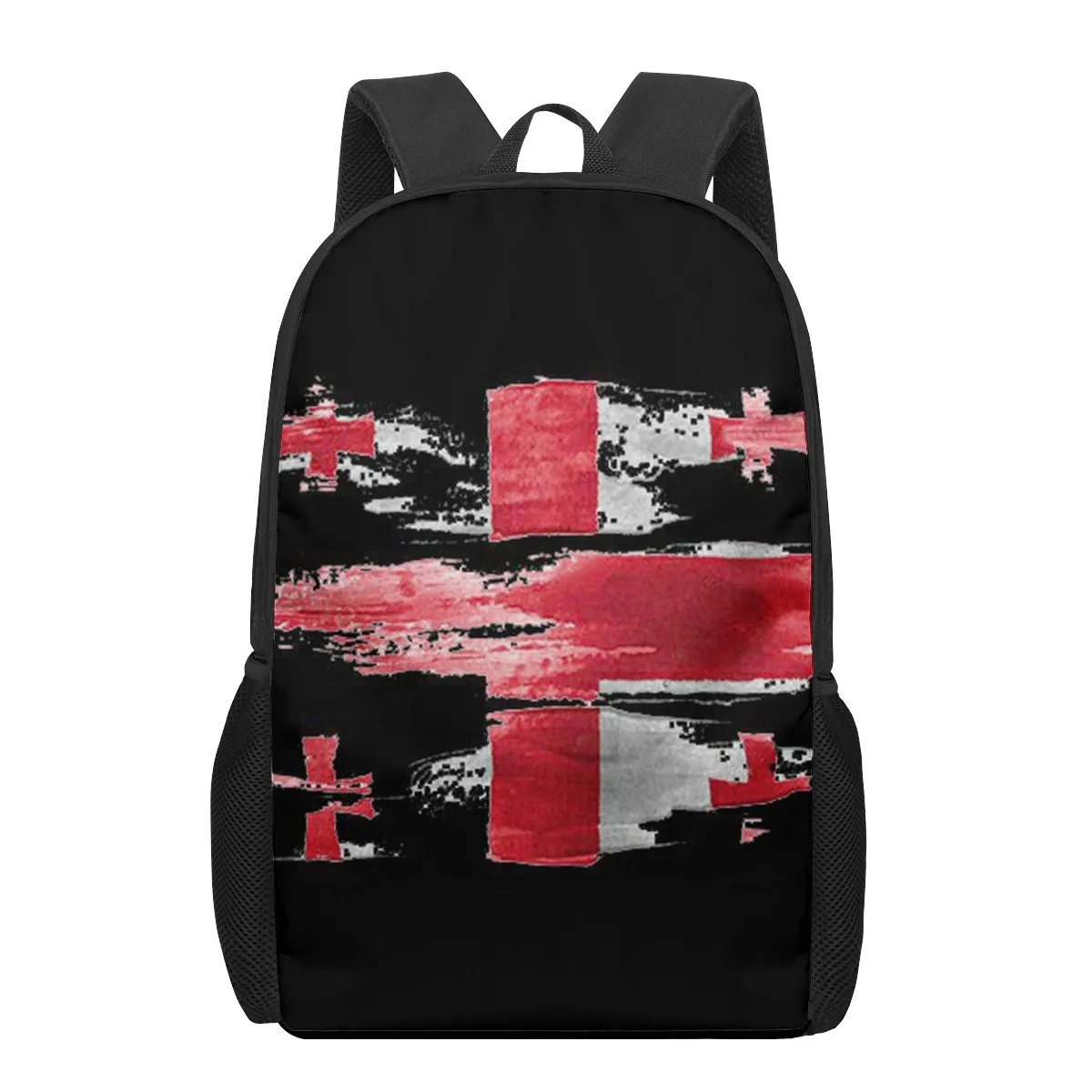 Sac d'école avec motif 3D du drapeau géorgien pour enfants, sacs de livres décontractés pour enfants, sac à dos pour garçons et filles pour sortir, faire du shopping et voyager