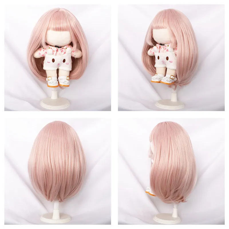 7 Different Slyles 20cm Plush Doll Hair Wigs Curly and Straight Cosplay Hair For 20cm Cotton KPOP Idol Figure Doll Stuffed Toys