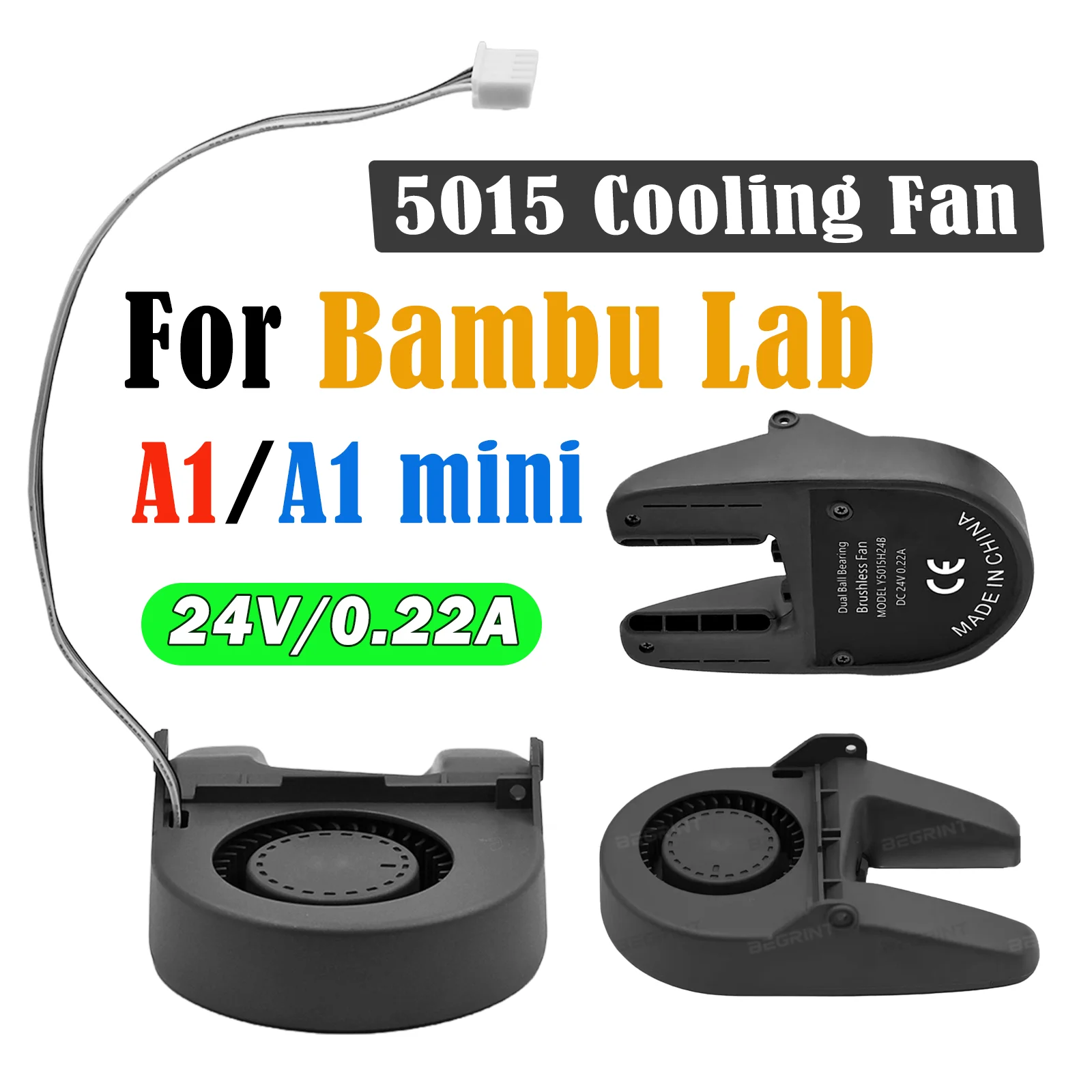 A1 Mini Cooling Fan for Bambu Lab Component Parts 5015 Air Blower Cooler Replacement for 3D Printer Bambu lab A1 Mini Printing