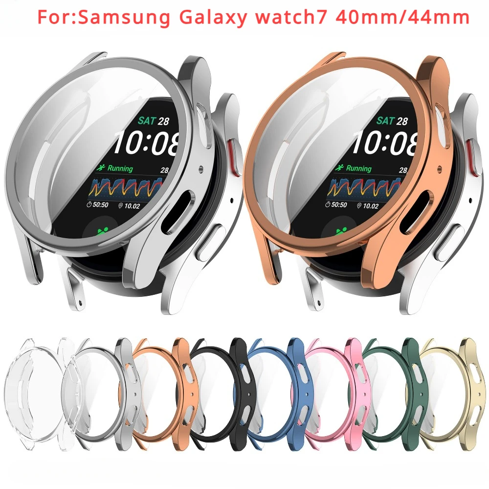 Funda de TPU para Samsung Galaxy watch7, Protector de pantalla de cubierta completa con algodón de limpieza antiarañazos, 40mm/44mm