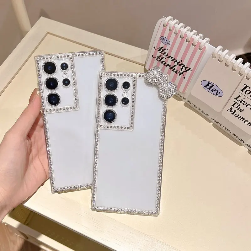 Coque de téléphone à paillettes et diamants avec nœud papillon, étui pour Motorola Moto G85 G75 G35 G15 G05 G24 Power G04 G04S Edge 60 50 Fusion Pro Neo 5G