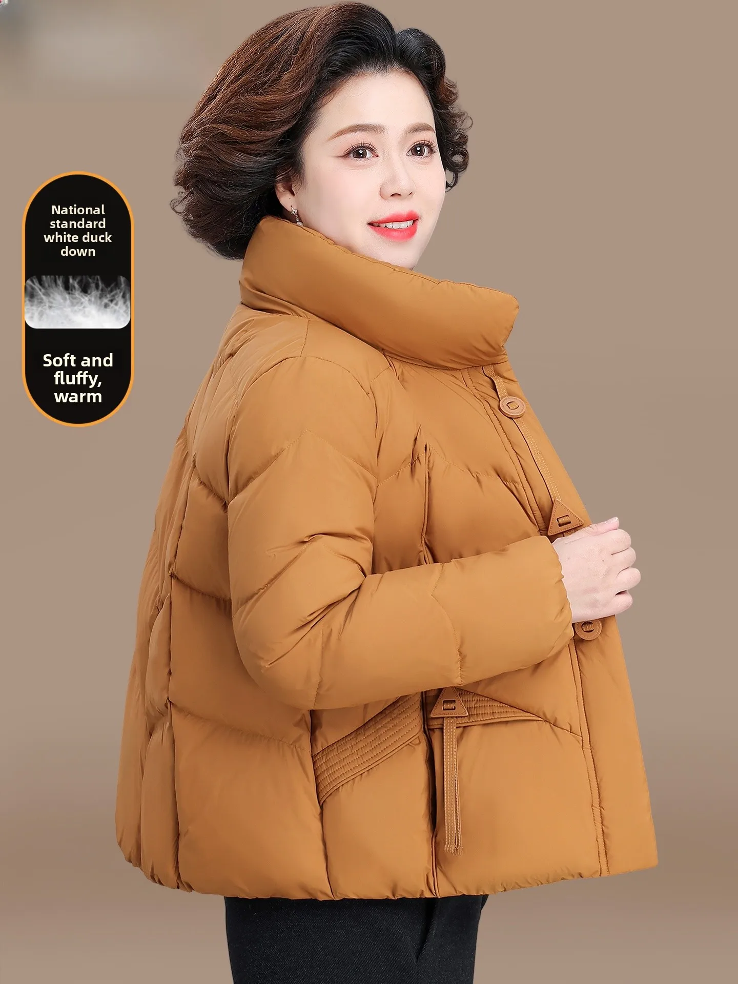 

Утепленная женская зимняя куртка Sli Warmth Mommy: модная верхняя одежда для женщин старше 50 лет, уютное хлопковое пальто с короткой молнией