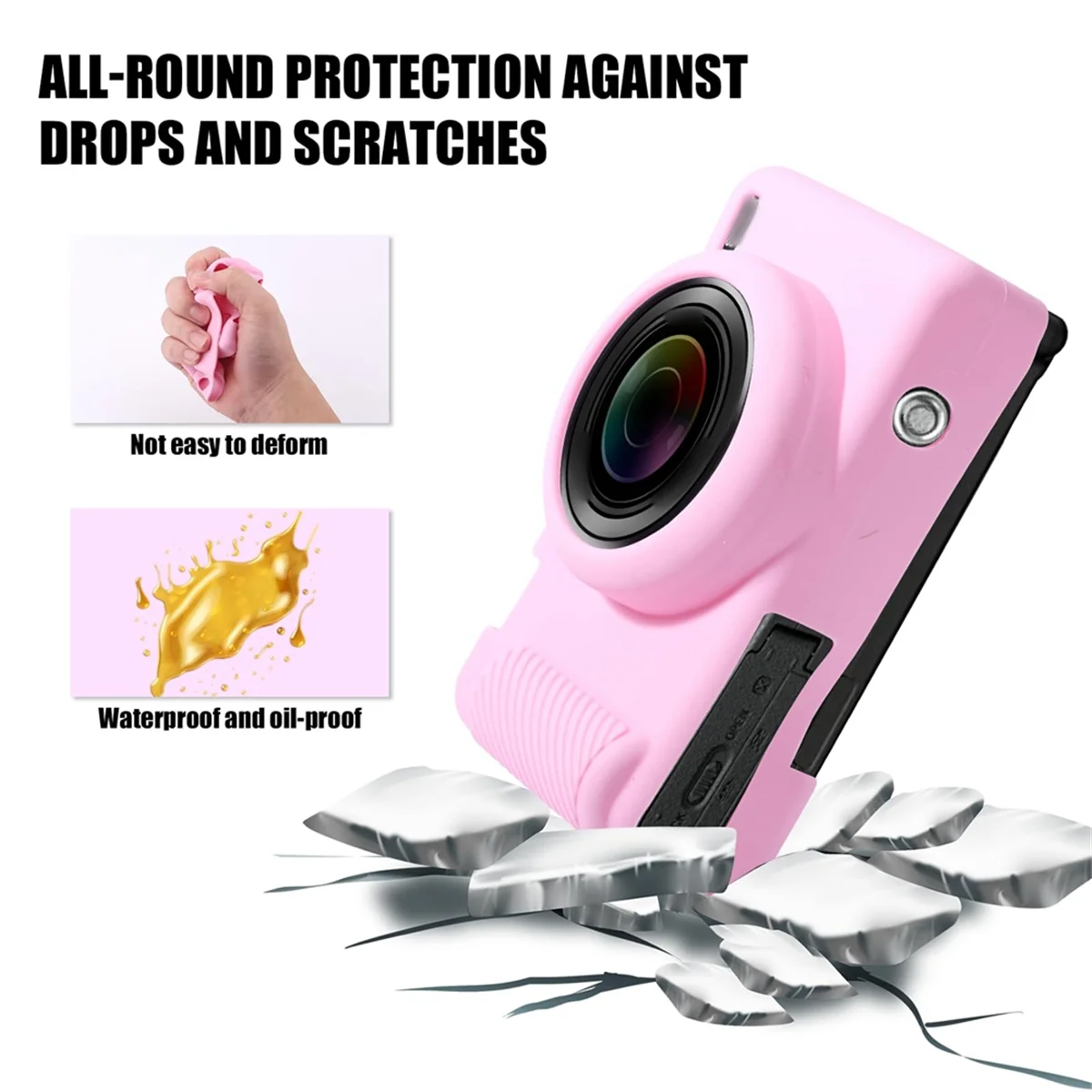 حافظة حماية للكاميرا لهاتف سوني ZV-1F ZV-1 II ZV-1M2، غطاء حماية للكاميرا من السيليكون باللون الوردي