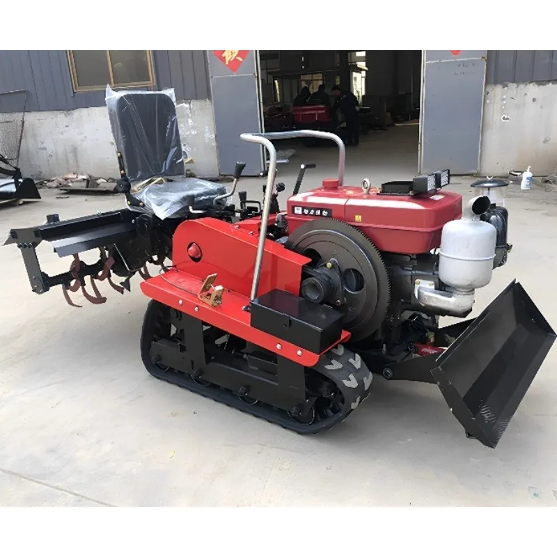 รถไถเดินตามขนาดเล็ก สี่ล้อ พร้อมผานไถพรวนดิน ขุดร่อง และพรวนดินละเอียด