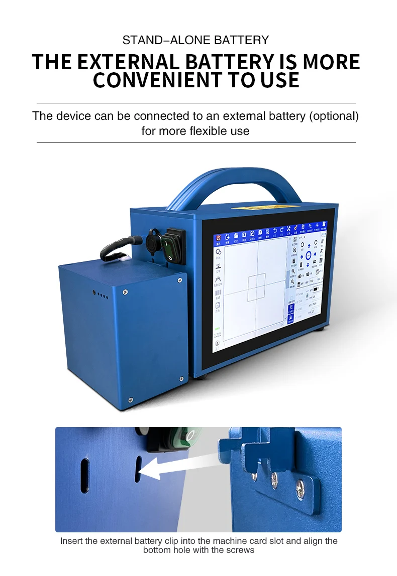 New Portable Programmable Fiber Laser Marking Machine Handheld Stainless Steel Color Marker Support DXF PLT BMP AI DST DWG