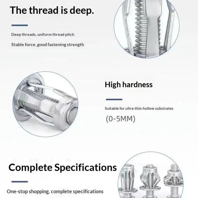 10pcs Petal Shape Rivet Nut Screw Bolt Kit Panel License Plate Clamp Lock Jack Nuts M4 M5 M6 M8Metal Rivetnut Auto Accessories