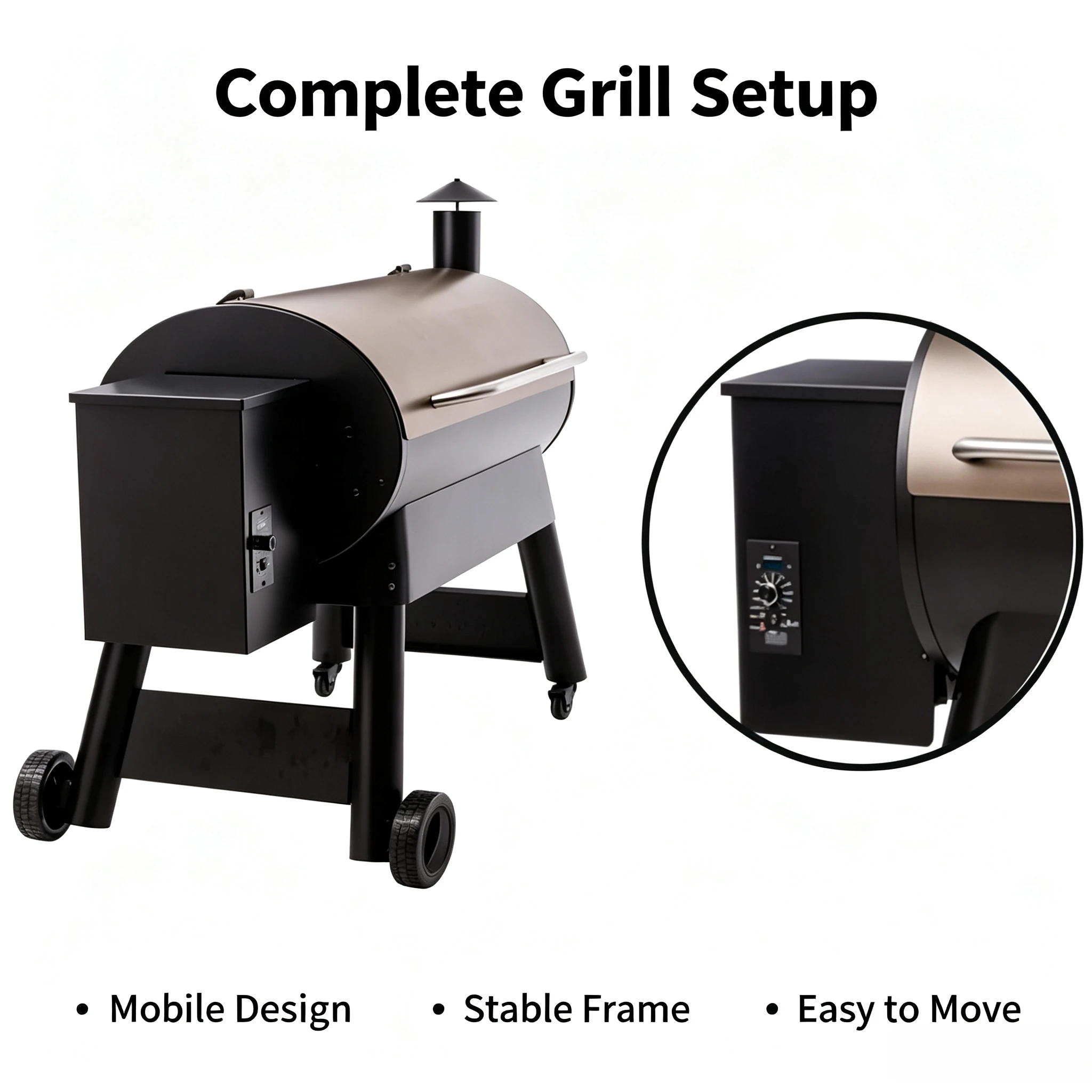 Electric Smoker Grill Pellet Feed Box Replacement Spare Parts Embedded DIY Pellet Hopper Assembly 110V-230V