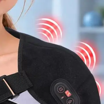 Red Light Heated Shoulder Neck Wrap Plug In Digital Display 6 Heat Levels 6 Massage Modes Adjustable Upper Back Heating Pad