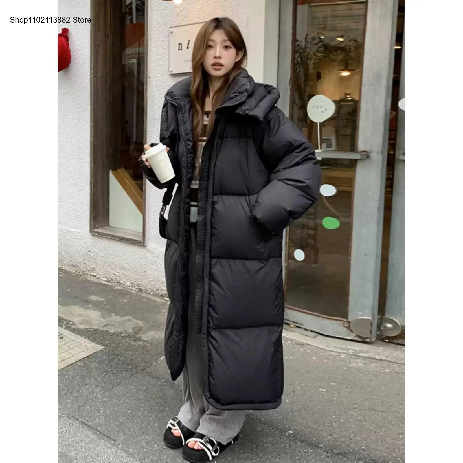 Causal Hickened Cotton Jacket Coat Women Winter Warm Super Nice Puff Soft Elegant Long Knee Cotton Jacket