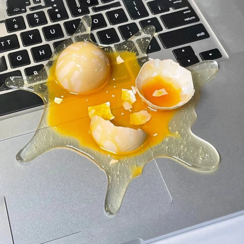 Funny Crushed Broken Egg Desk Cell Phone Holder Creative Parody Prank Stress Relief Toys Stand Home Ornament Decoration Props