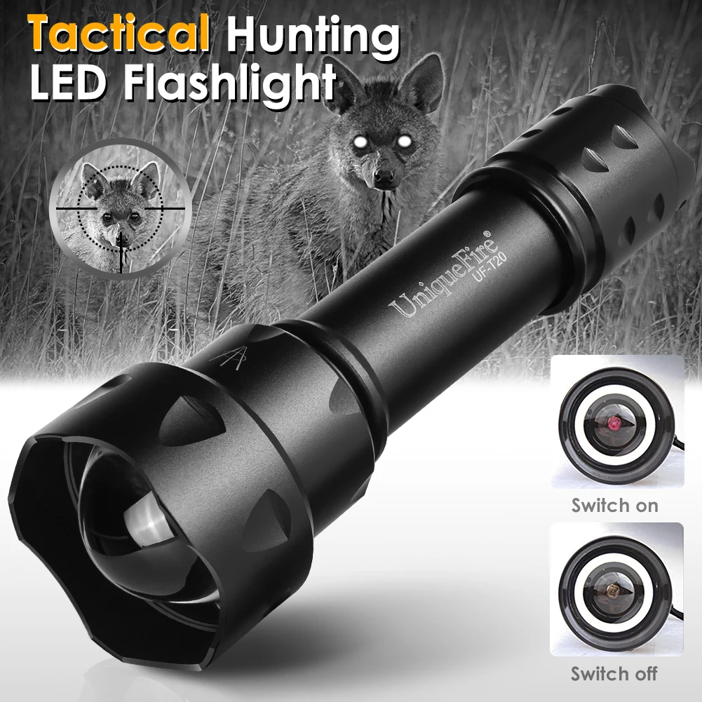 

UniqueFire T20 IR 850NM 38mm Convex Lens LED Flashlight ON-OFF 1 Mode Infrared Night Vision Light Lamp Torch for Outdoor Hunting