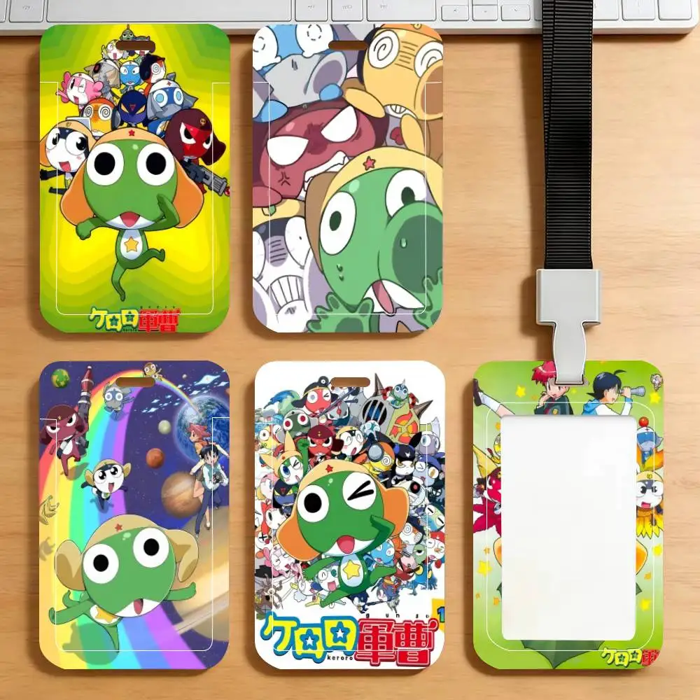 Sgt. Frog Anime   ID Card Holder Neck Strap Pendant Door Badge Holder Lanyards Keychain Work Credential Case Gift
